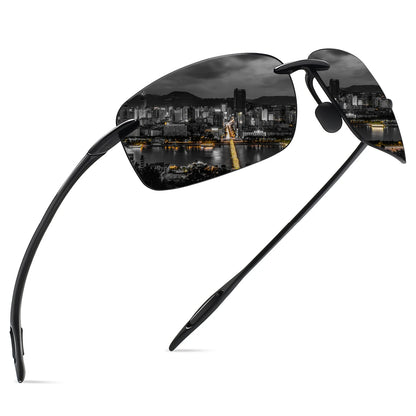 MAXJULI Polarized Sunglasses for Men & Women - Designer Fashion, Rimless Sports & Driving Eyewear (MJ8009)