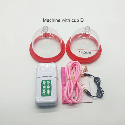E-Cup Vacuum Suction Breast Enlargement & Body Massage Device, Multi-Function Cupping System for Neck, Back, Butt Lift & Nipple Care