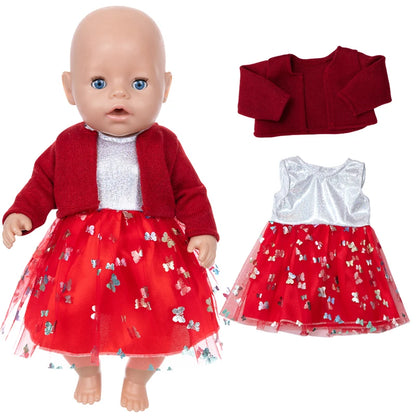 18-Inch Girl Doll Clothes – Pink Coat & Office Dress Outfit, Baby Girl Doll Gift Toy