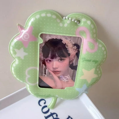 Strawberry K-Pop Photocard Holder Keychain - 3-Inch Idol Fan Bag Decoration Pendant