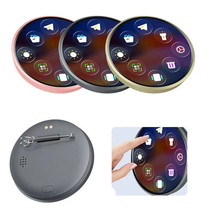 Dynamic Electronic Anime Badge - Touch-Control Digital Display for Photos, GIFs & Videos