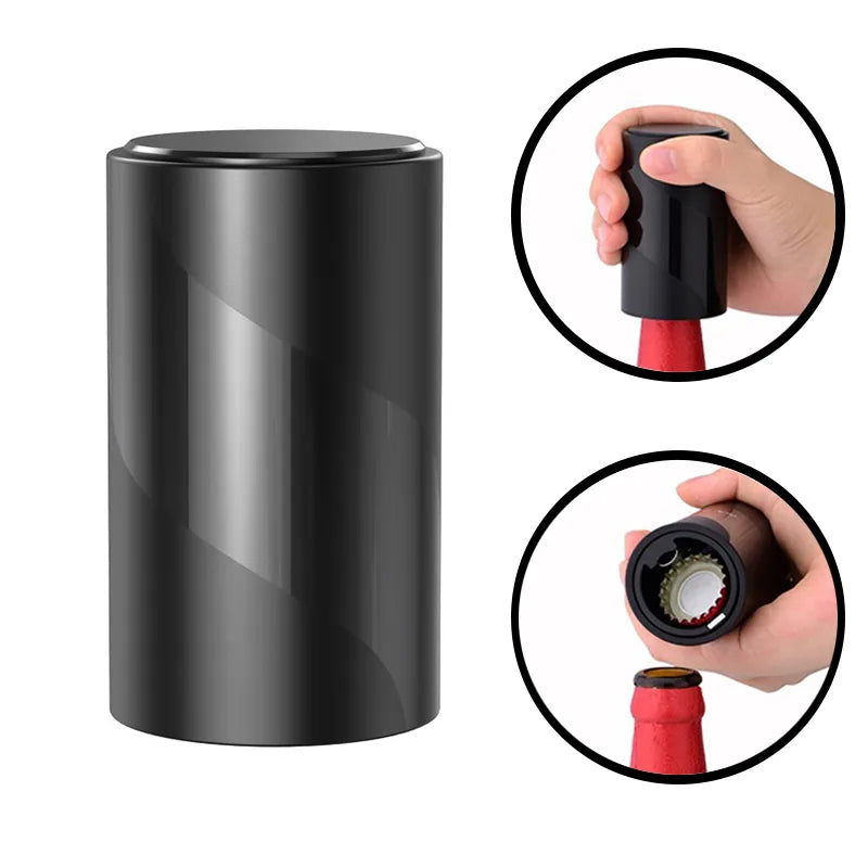 Electric Wine Opener - Automatic Corkscrew with Stand Holder, Foil Cutter, and Beer Bottle Opener - Kitchen and Bar Can Opener
