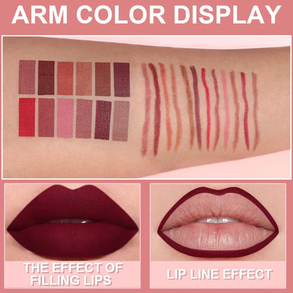 6pcs Waterproof Lip Liner Pen Set – Long-Lasting, Non-Fading, Easy Coloring Lip Gloss Makeup Set