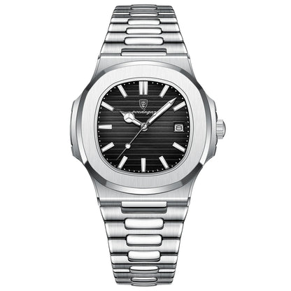 POEDAGAR Luxury Men's Sports Watch — Waterproof Luminous Quartz Wristwatch with Square Dial & Date
