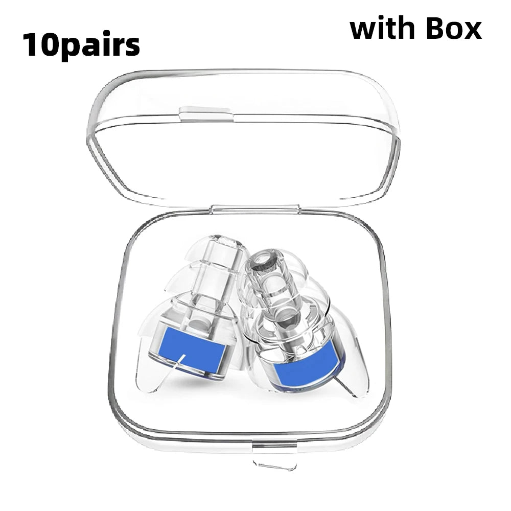 High-Fidelity Silicone Earplugs with Storage Case - Reusable Noise-Reducing Ear Plugs for Concerts, Musicians, Motorcycles, and Sound Sensitivity