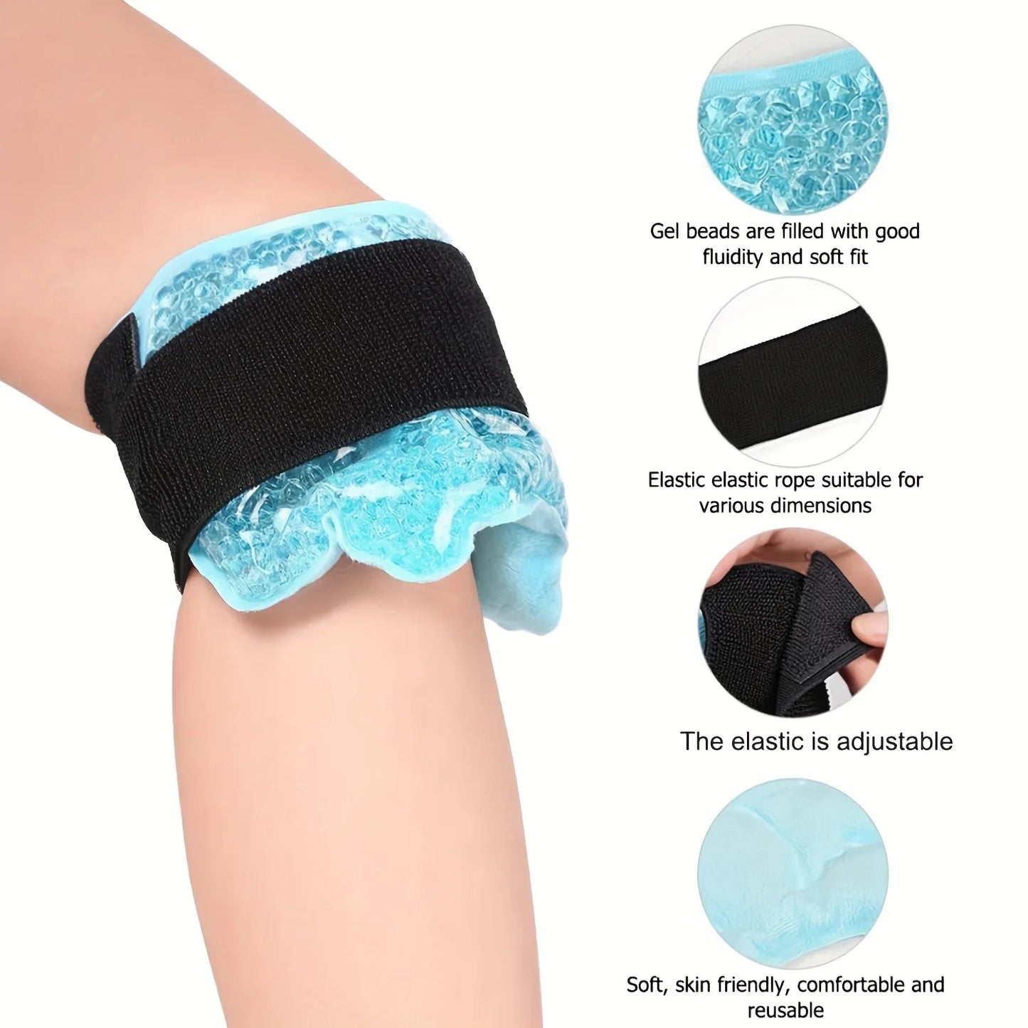 Ankle Foot Ice Pack Wrap — Reusable Gel Bead Pack for Injury Relief & Ankle Support