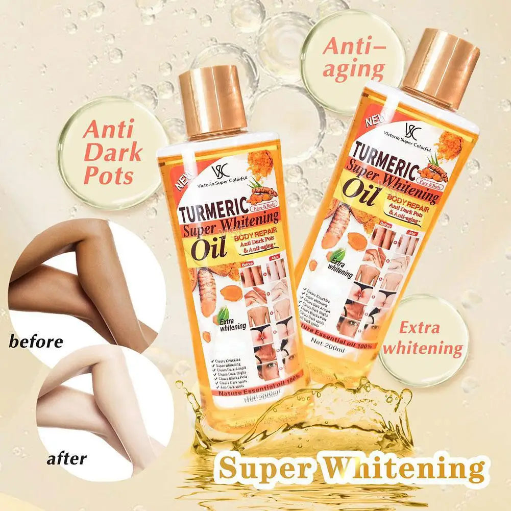 Turmeric Essential Oil 200ml – Moisturizing Body & Facial Massage Oil, Brightening & Smoothing Aromatherapy Skin Care
