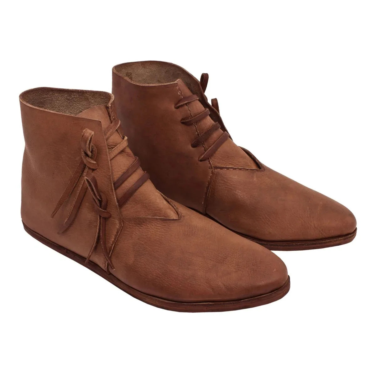 Men’s Medieval Renaissance Boots - Viking Pirate Lace-Up Halloween Cosplay Shoes