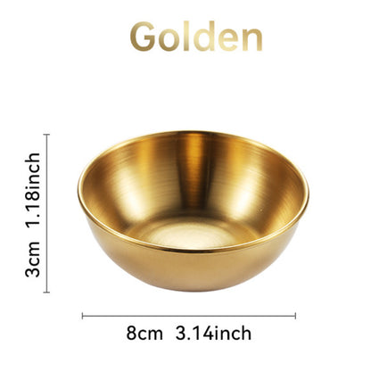 2PCS/4PCS Stainless Steel Golden Sauce Dishes – Appetizer & Seasoning Serving Tray Set for Kitchen Tableware