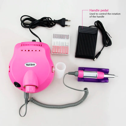 35,000/20,000 RPM Electric Nail Drill Machine – Professional Manicure & Pedicure File with Mill Cutter Sets for Nail Tips