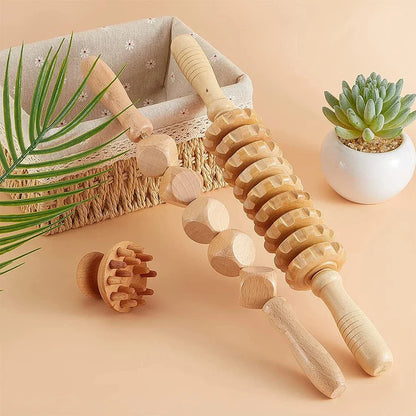 Wooden Lymphatic Drainage & Anti-Cellulite Massage Tools – Gua Sha for Body Shaping & Sore Muscle Relief