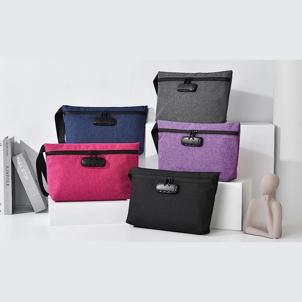 Smell-Proof Pouch with Combination Lock – Easy Storage Bag for Travel & Home Use