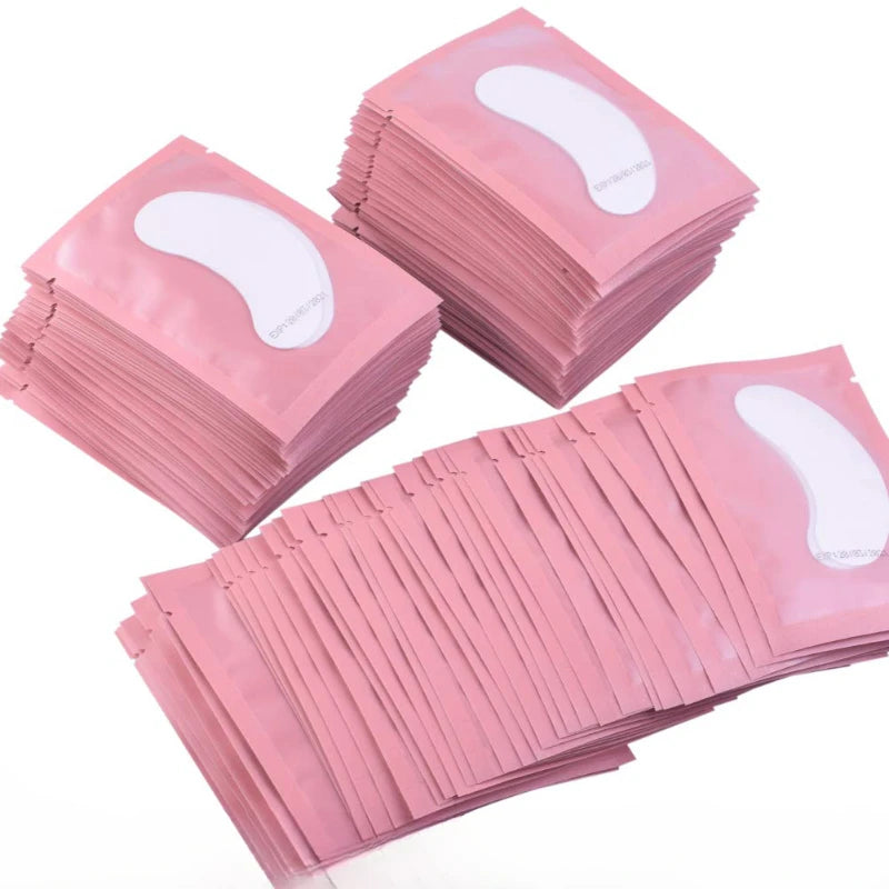 100 Pairs Eyelash Extension Eye Patches — Under-Eyelash Stickers for Lash Extensions and Eyelid Building Supplies