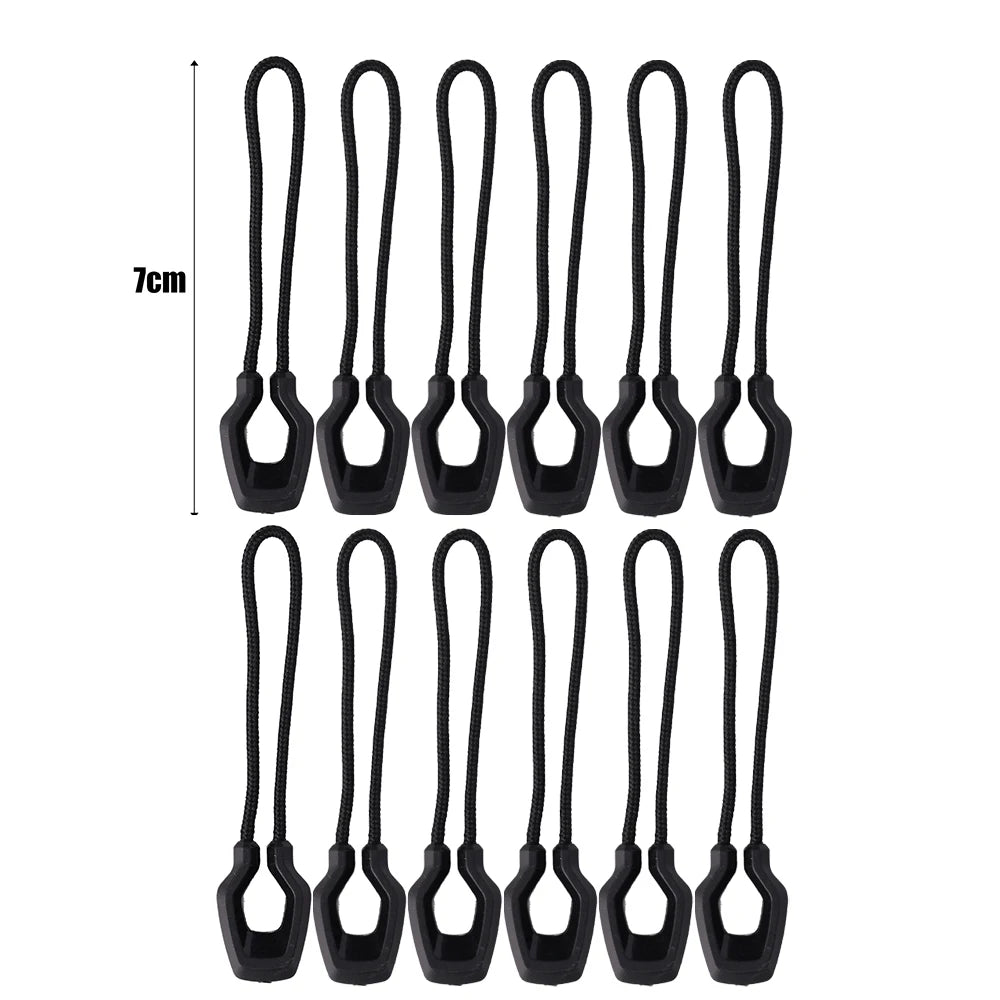 6/12PCS Zipper Pullers — Convenient Zipper Extensions for Jackets, Backpacks, Tents & Knapsack Accessories
