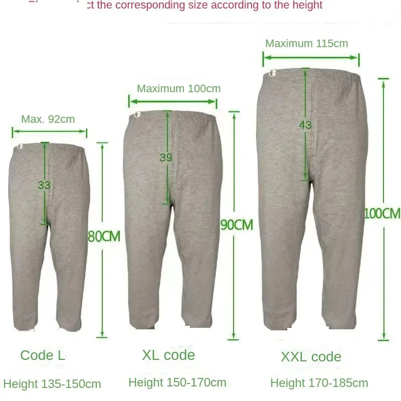 Adult Leak-Proof Cotton Incontinence Pants – Washable Cloth Diaper for Bedridden Elderly