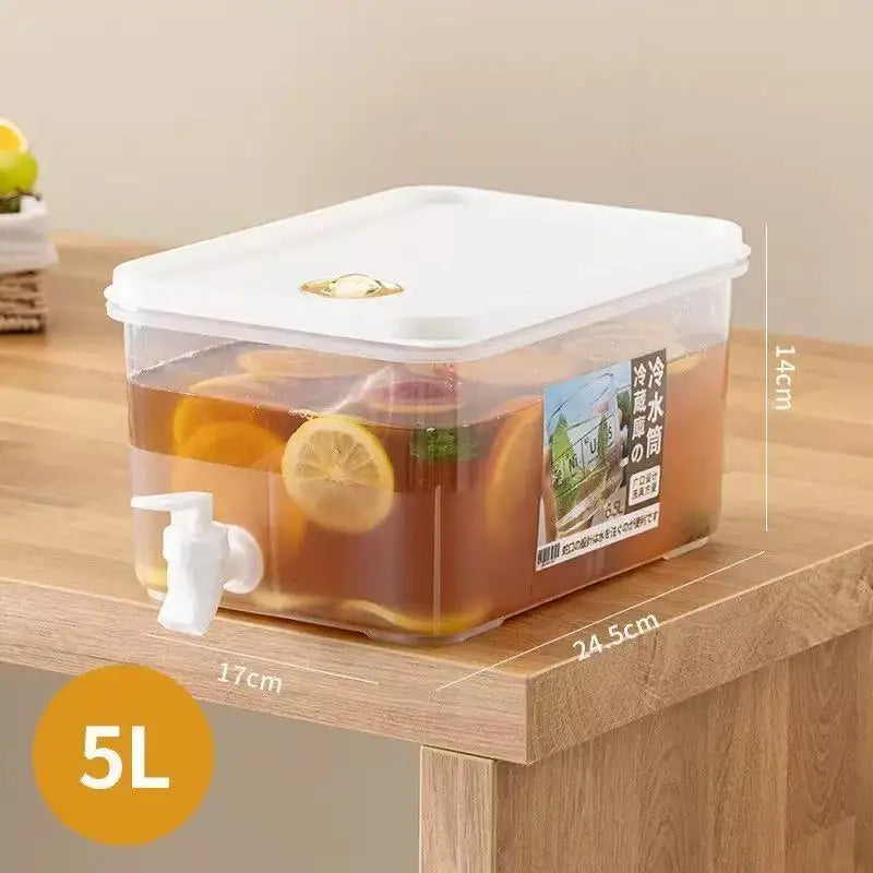 Large Capacity Refrigerator Drink Dispenser - Easy-Pour Spout Pitcher for Lemonade, Fruit Water & Beverages