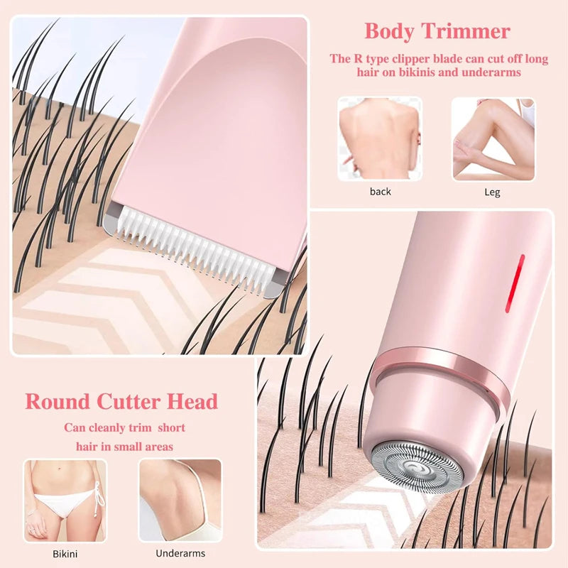 Electric Razor for Women – Painless Facial Epilator & Body Hair Trimmer for Mustache, Legs, Bikini, and More