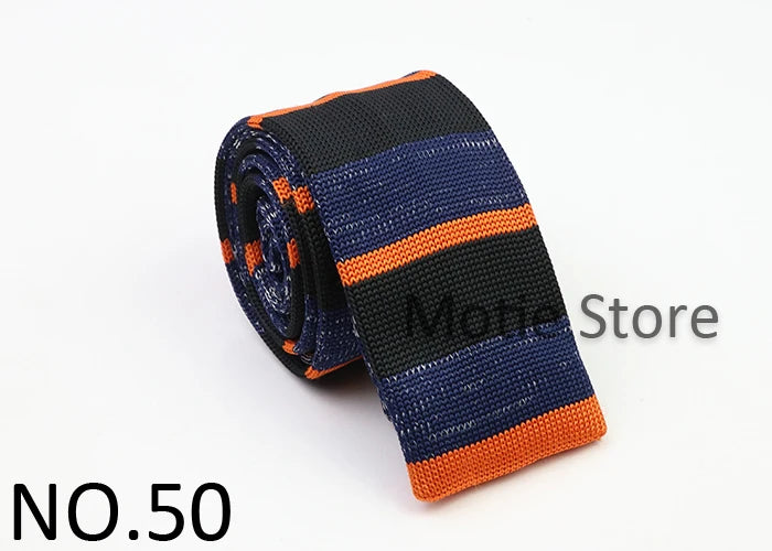 Classic Knit Neck Tie for Men — 6cm Plaid & Dots Casual Business Wedding Tie