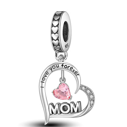 925 Sterling Silver Paw Heart Charm - Zircon Red Love Pendant Bead for DIY Bracelets & Women’s Fine Jewelry