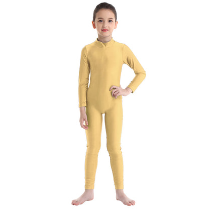 Kids Girls Full Body Gymnastics Bodysuit, Ballet Dance Jersey Leotard, Jumpsuit Sports Unitard, Children Dancewear and Sportswear