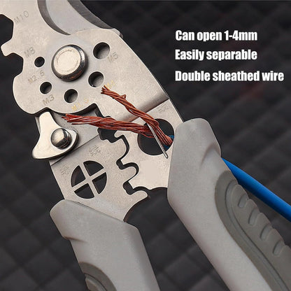 Professional Wire Stripper & Crimping Tool - Multi-Purpose Cable Stripper Pliers for Electrical & Fiber Optic Work
