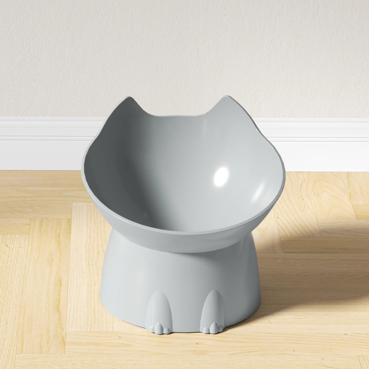 Elevated Cat Bowl - Anti-Tip Raised Pet Feeding Dish with Tilted Edge and Neck-Friendly Design