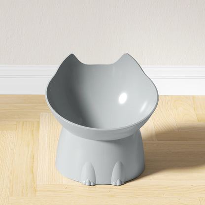 Elevated Cat Bowl - Anti-Tip Raised Pet Feeding Dish with Tilted Edge and Neck-Friendly Design
