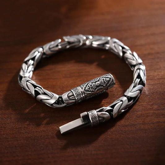 UILZ S925 Vintage Silver Handmade Bracelet – Stylish Hip Hop Thai Jewelry for Men & Women