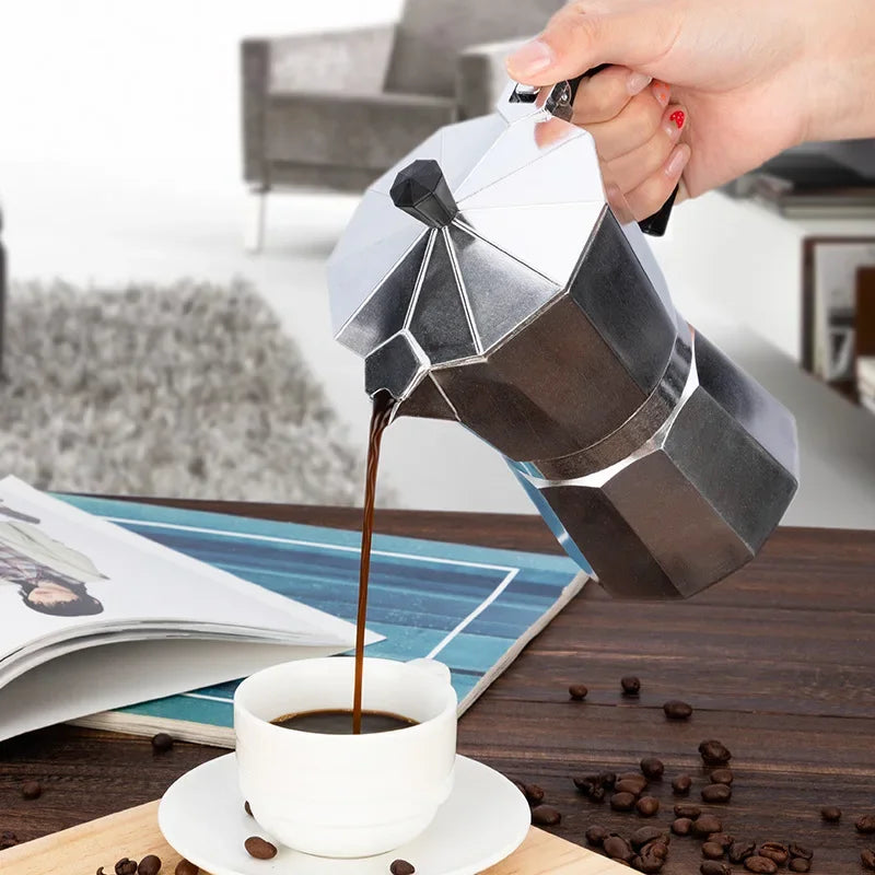 Mocha Coffee Pot - Aluminum Octagonal Stovetop Coffee & Tea Maker