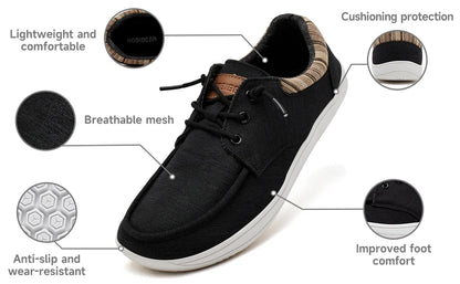 HOBIBEAR Men’s Barefoot Loafers – Lightweight Wide Toe Casual Sneakers for Women, Non-Slip Comfortable Boat Shoes   1/2
