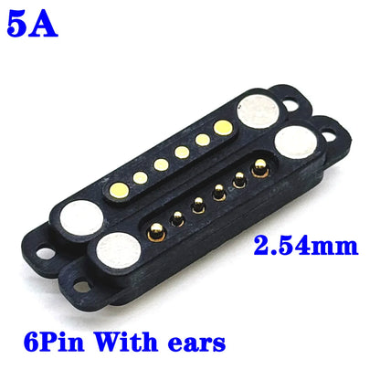 Magnetic Pogo Pin Connector - 5A Waterproof High-Current Spring Probe Male Female DC Charging Connector, 2/3/4/5/6/7/8 Pin