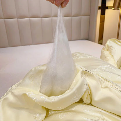100% Natural Mulberry Silk Comforter - Summer Cool & Winter Warm Duvet, King, Queen, Twin & Single Bedding Quilt