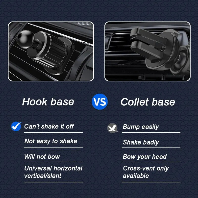 Air Vent Car Phone Holder | Gravity Lock Phone Mount | 360-Degree Flexible Adjustment | Universal Auto Stand for 4-7 Inches