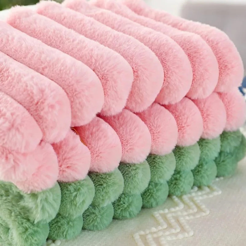 Faux Fur Plush Throw Pillow Covers – Soft Decorative Cushion Cases for Couch, 30x50cm & 45x45cm, Orange, Green, Pink, Cream