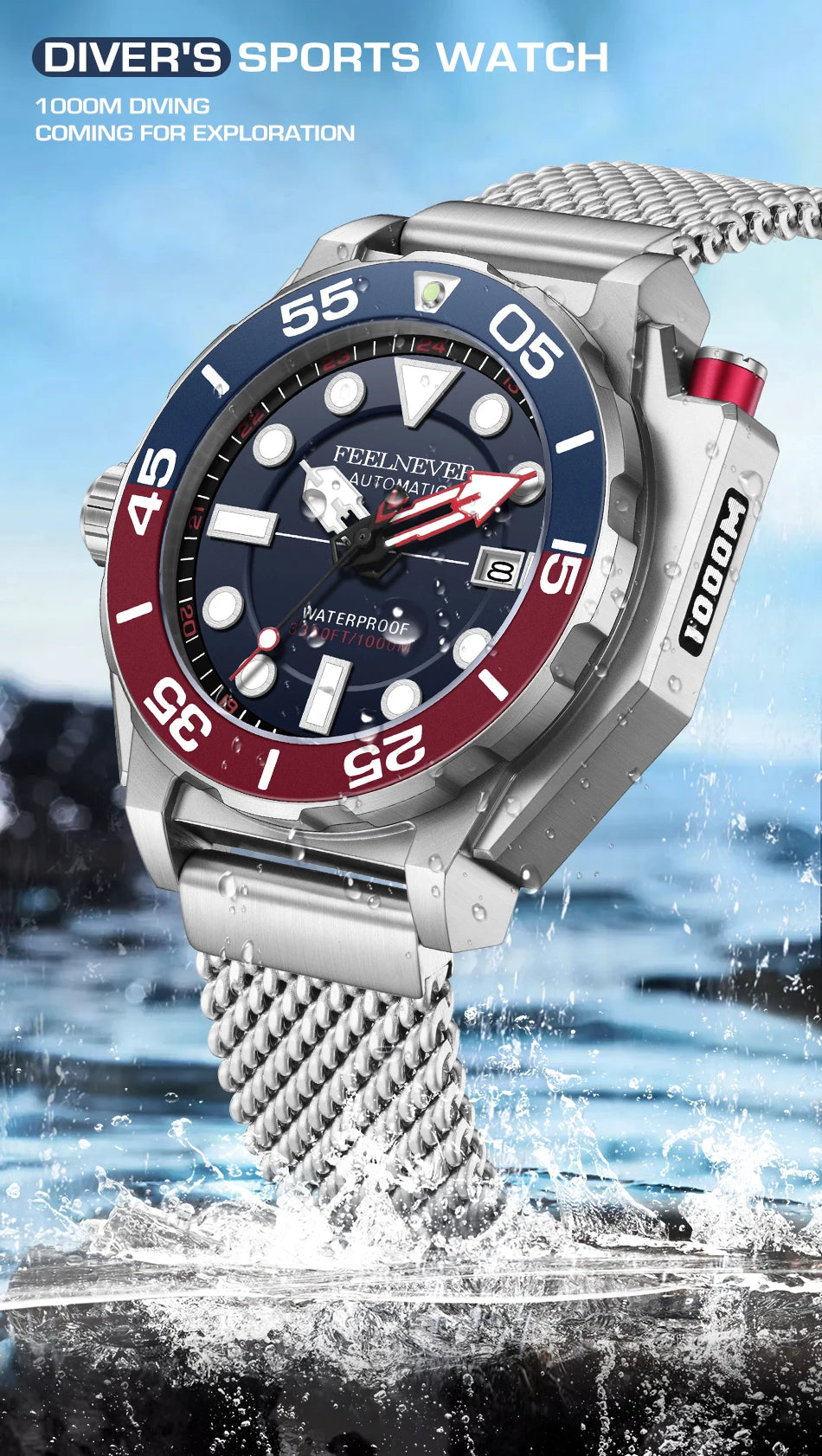FeelNever Luxury Automatic Watch for Men – Fashion Business & Military Mechanical Waterproof Wristwatch
