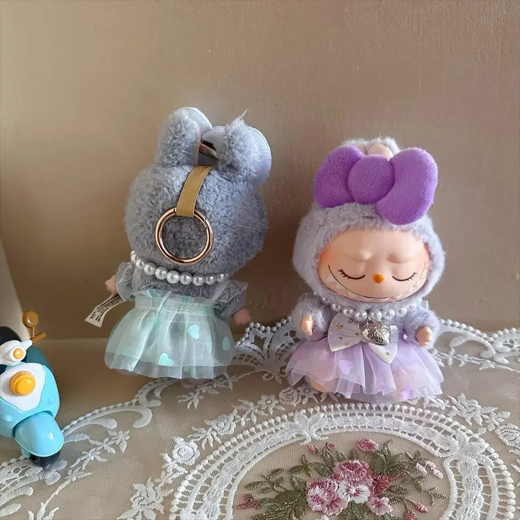 17cm Mini Plush Doll Outfit — K-Pop EXO Labubu Idol V2 Bow Princess Dress Accessories for Gift