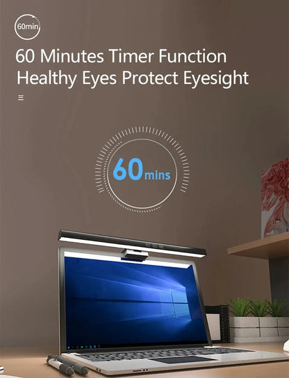 Eye-Care LED Desk Lamp 50cm – USB-Powered Screen Light Bar with Stepless Dimming for Reading & PC