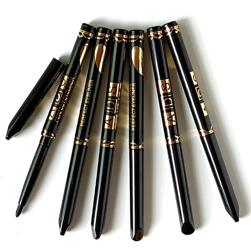 2pcs Waterproof Black & Brown Eyeliner Pencils – Smudge-Proof Long-Lasting High-Pigment Eye Makeup for Beginners