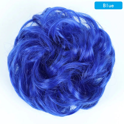 AZQUEEN Messy Bun Hair Extension – Synthetic Curly Wave Chignon Scrunchie, Elastic Band Updo Hairpiece for Women