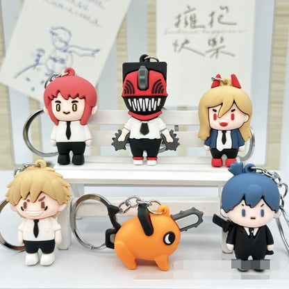 Chainsaw Man Cartoon Keychain - Cute Backpack Charm, Car Ornament & Gift
