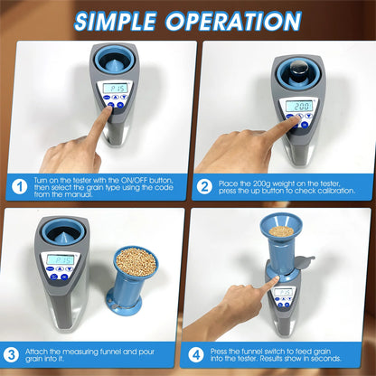 Grain Moisture Meter – LCD Moisture Tester for 20+ Grains with Weight, Density & Temperature Measurement
