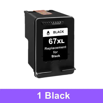 HP 67 / 67XL Compatible Ink Cartridge Set – Replacement High Yield Ink for HP DeskJet 1225, 2732, 2752, 2755, 4158 & ENVY 6052 Printers