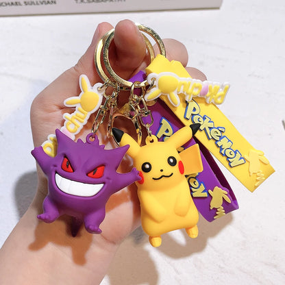 Pokemon Keychain – Pikachu, Charmander & Psyduck Anime Toy, Kawaii Cartoon Doll Pendant for Car, Bag, Kid Gift