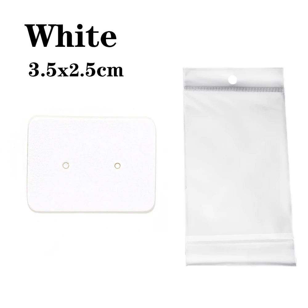 50 Sets Earring & Necklace Display Cards with Self-Seal Kraft Paper Bags – DIY Jewelry Packaging