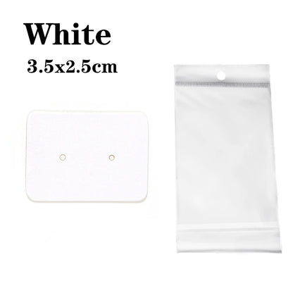 50 Sets Earring & Necklace Display Cards with Self-Seal Kraft Paper Bags – DIY Jewelry Packaging