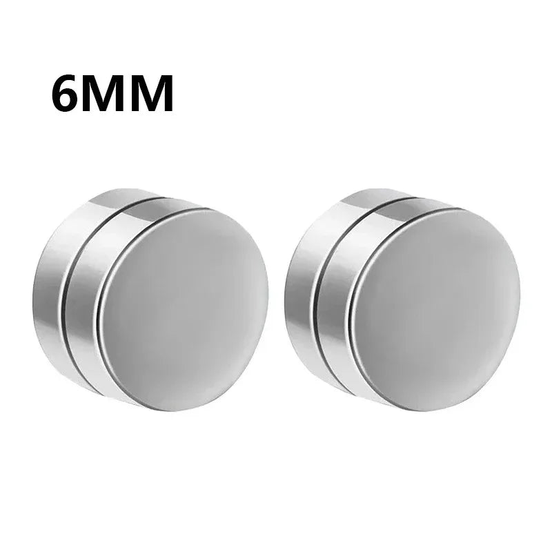 Crystal Magnetic Ear Studs – Punk Round Zircon Non-Piercing Earrings for Men & Women