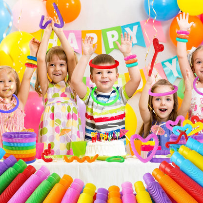Colorful Pop Tubes Fidget Toys - Telescopic Sensory Stress Relief Toys for Kids & Adults