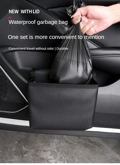 Car Trash Can & Storage Bag — Foldable Hanging Seat Back Organizer for Car Door & Interior Storage