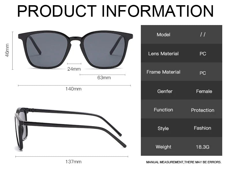 2025 Fashion Square Sunglasses — Retro Designer Cat Eye Shades for Women, Vintage Black UV Protection