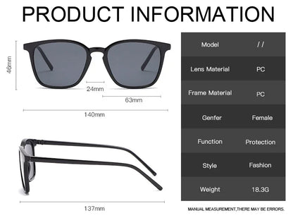 2025 Fashion Square Sunglasses — Retro Designer Cat Eye Shades for Women, Vintage Black UV Protection